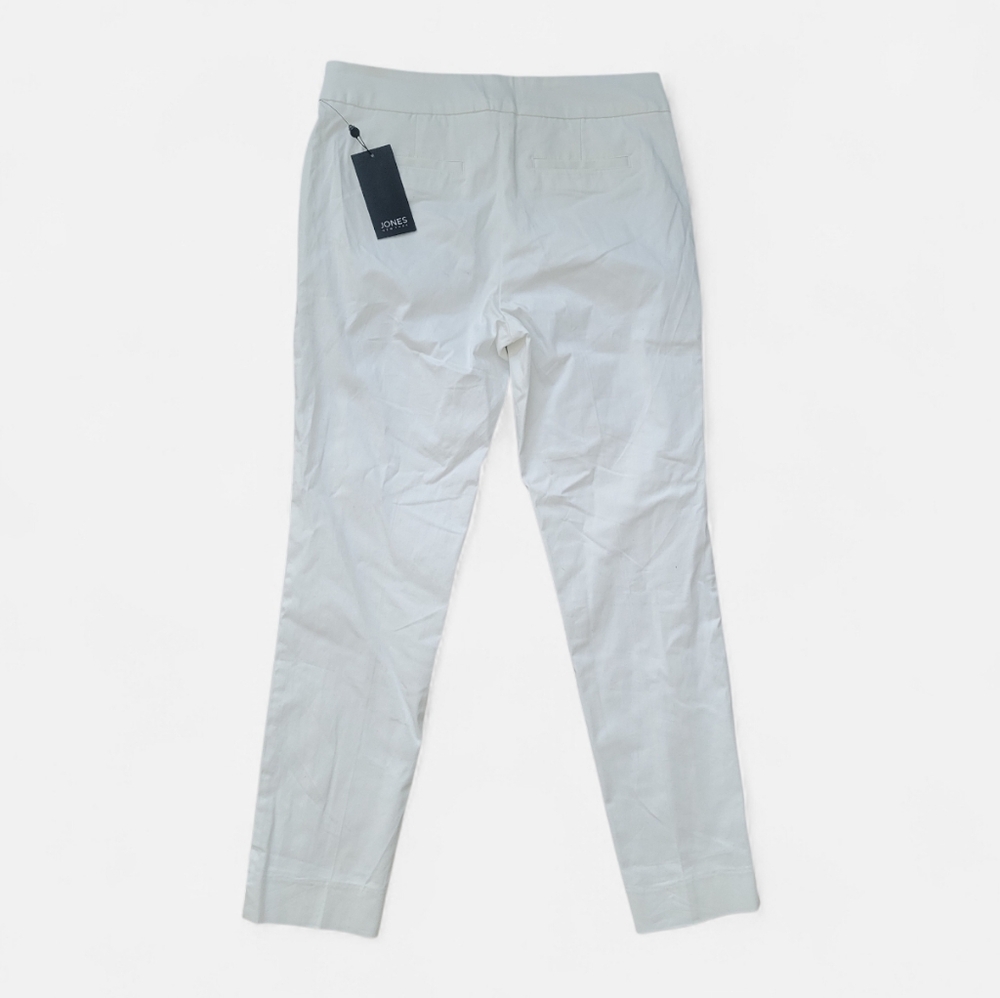SALE Jones New York White Zip Pocket Pants Cotton Blend Preppy Nautical 4 NWT - Picture 2 of 7